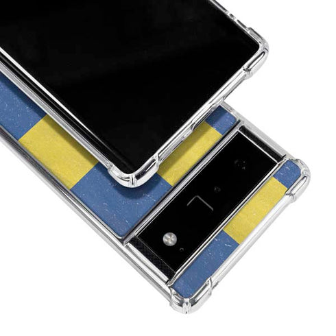 Sweden Flag Distressed Google Pixel 6 Clear Case